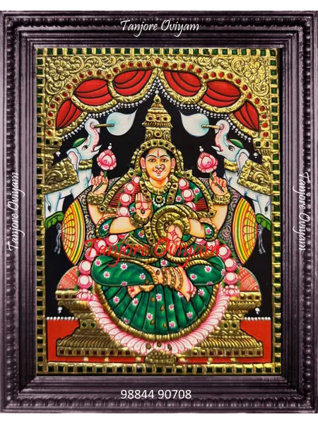 Handmade Gajalakshmi Tanjore Painting